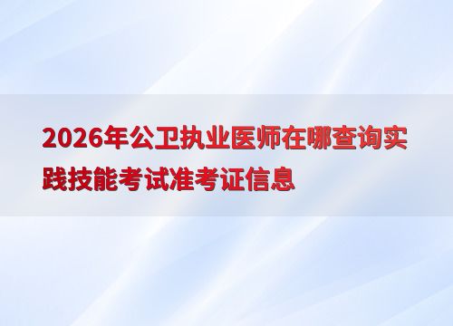 2026年公衛(wèi)執(zhí)業(yè)醫(yī)師實(shí)踐技能考試準(zhǔn)考證查詢指南 渠道、步驟與技術(shù)交流